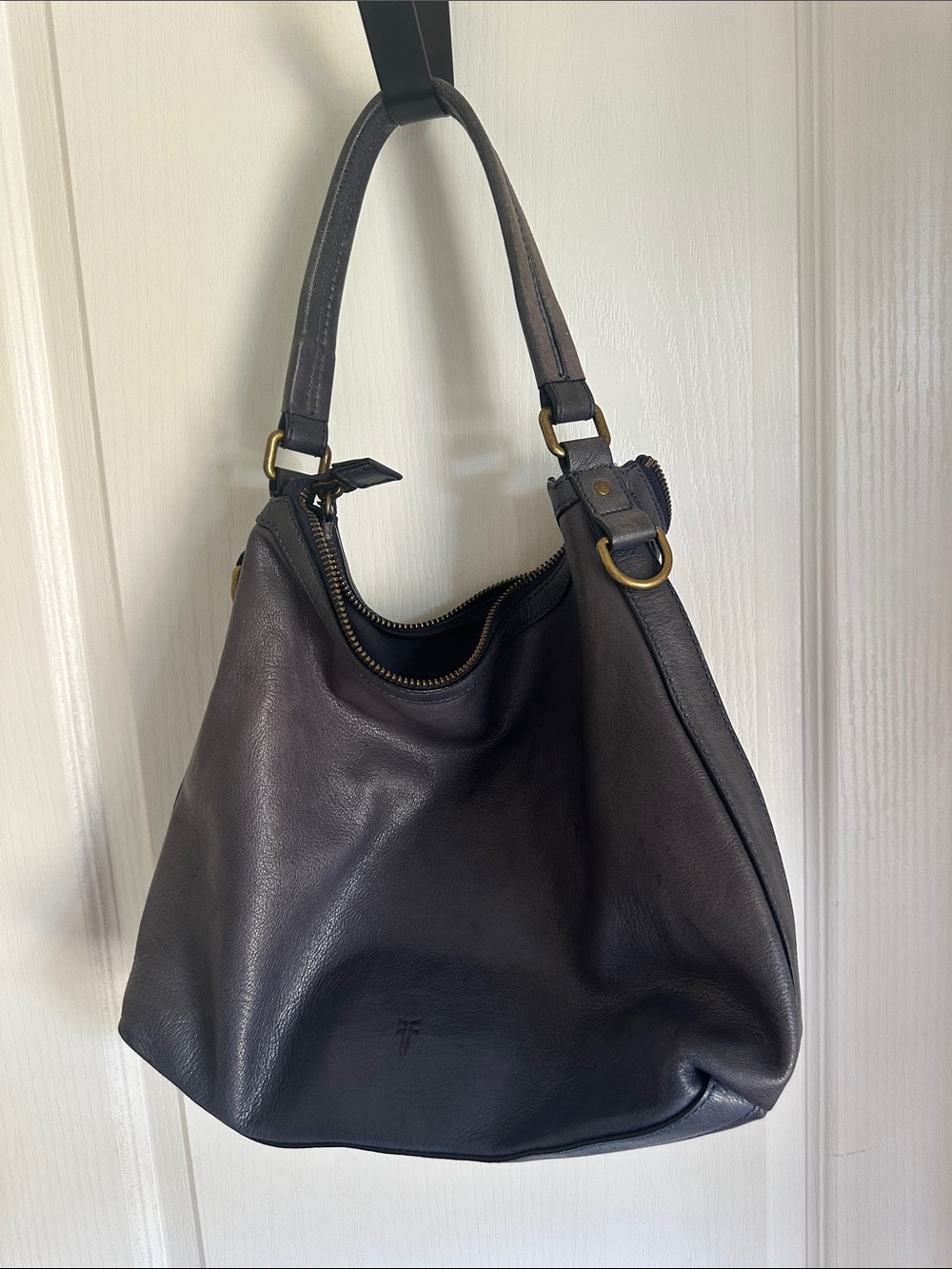 Frye Black Leather Hobo Shoulder Bag